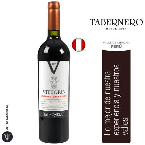 Vino Tinto TABERNERO Vittoria Cabernet Sauvignon Botella 750ml