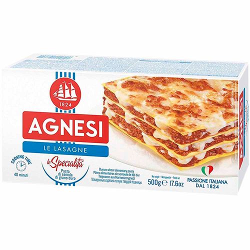 Pasta Lasagna AGNESI Caja 500g