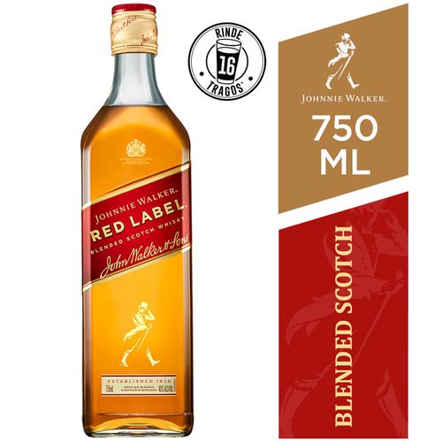 Whisky JOHNNIE WALKER Red Label Botella 750ml
