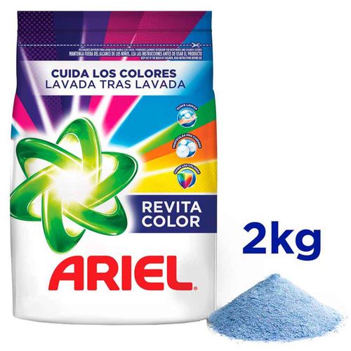 Detergente en Polvo ARIEL Revitacolor para Ropa de Color Bolsa 2Kg