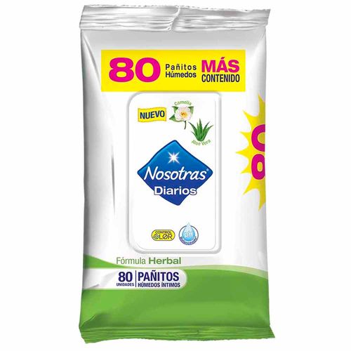 Pañitos Íntimos NOSOTRAS Herbal Paquete 80un