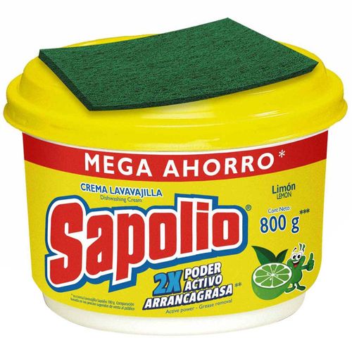 Lavavajillas SAPOLIO Limón Pote 800g