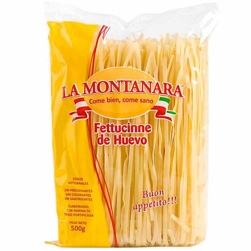 Fideos Fettucinne de Huevo LA MONTANARA Bolsa 500g