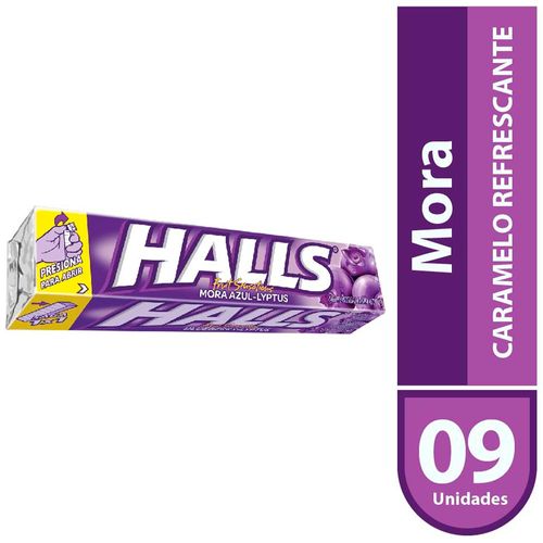 Caramelos HALLS Mora Azul Paquete 9un