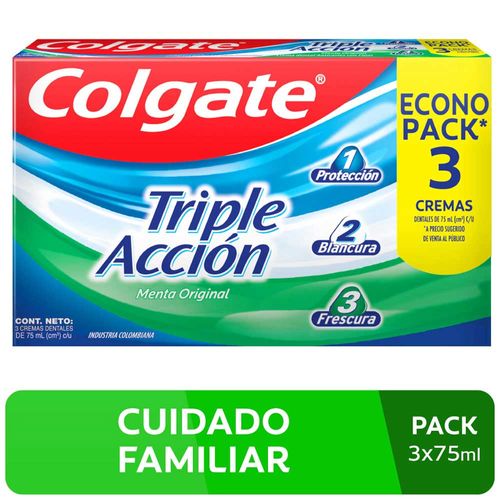 Pasta Dental Colgate Triple Acción 3x75ml