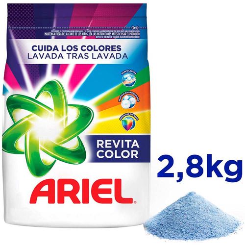 Detergente en Polvo ARIEL Revitacolor para Ropa de Color Bolsa 2.8Kg