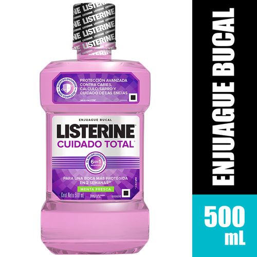 Enjuague bucal LISTERINE Cuidado total menta fresca Botella 500Ml