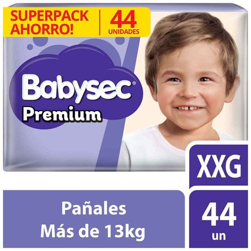 Pañales para Bebé BABYSEC Premium XXG Paquete 44un