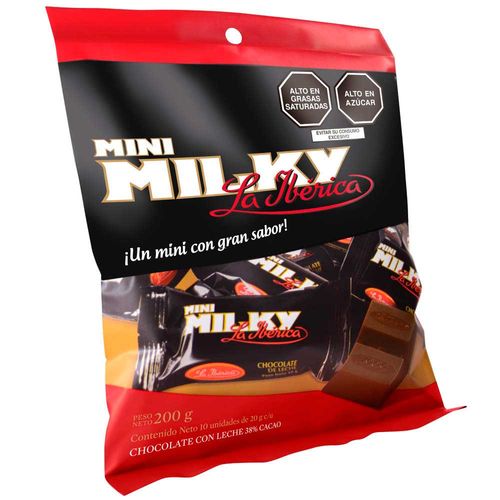 Chocolate LA IBÉRICA MINI MILK De leche 45% cacao Bolsa 200Gr