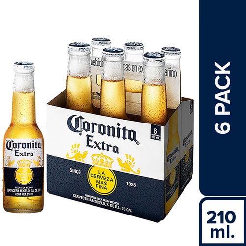 Cerveza CORONITA Extra 6 Pack Botella 210ml