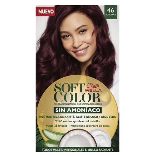 Tinte para Cabello SOFT COLOR Sin Amoníaco 46 Borgoña Caja 1un