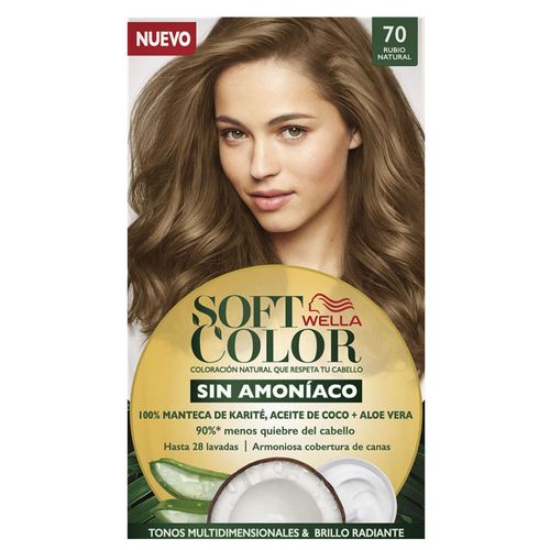 Tinte para Cabello SOFT COLOR Sin Amoníaco 70 Rubio Natural Caja 1un