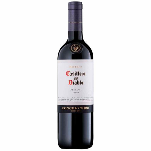 Vino CASILLERO DEL DIABLO Merlot Reserva Botella 750ml