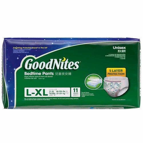 Pañales para Niños GOODNITES Talla L-XL Paquete 11un