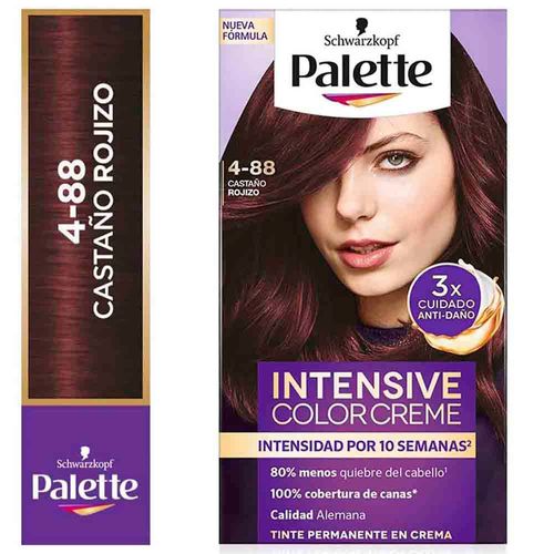 Tinte para Cabello PALETTE Color Creme Castaño Rojizo 4-88 Caja 50g