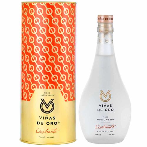 Pisco VIÑAS DE ORO Mosto Verde Quebranta Botella 500ml