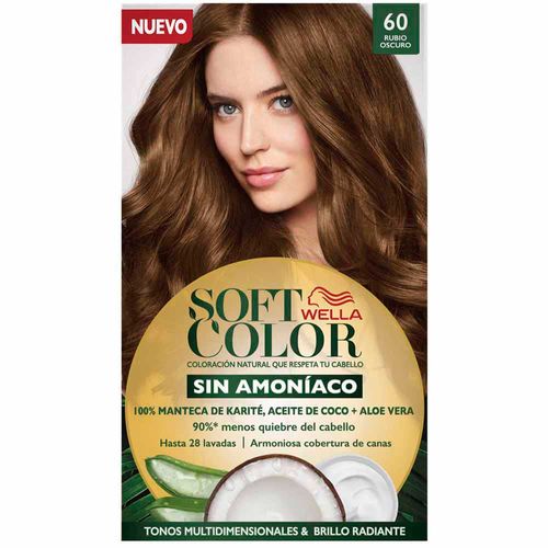 Tinte para Cabello SOFT COLOR Sin Amoníaco 60 Rubio Oscuro Caja 1un