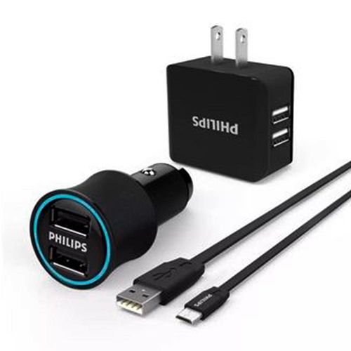 Kit cargador auto + cargador pared + cbl micro usb