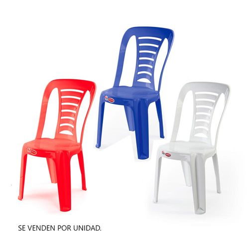 Silla de Plástico Polinplast Verona - 3 Colores Aleatorio | Venta por unidad