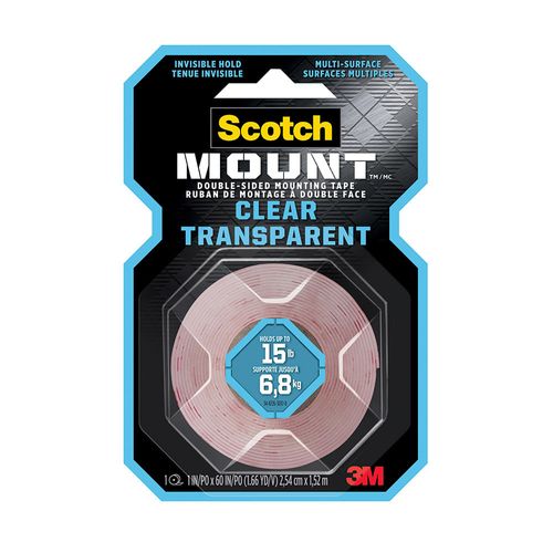 Cinta de montaje transparente 1" x 1.51m