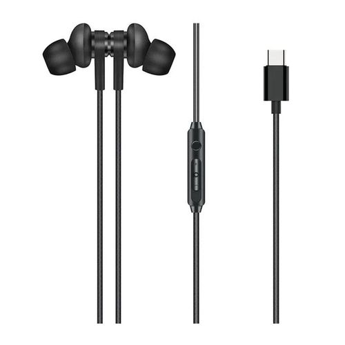 Audífonos in ear con micrófono Decibel almohadillas de silicona, conector tipo C, control de llamadas, negro