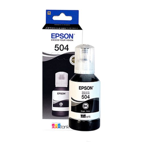 Botella de tinta Epson T504120 negro rinde 7000 páginas 127 ml