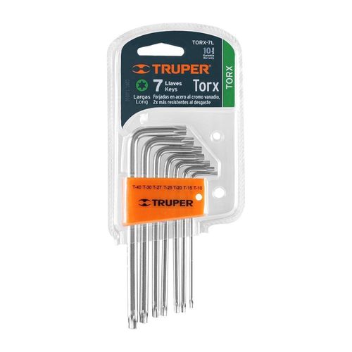 Juego Torx X 7 Pzas Largas T10-T40 Truper 15553