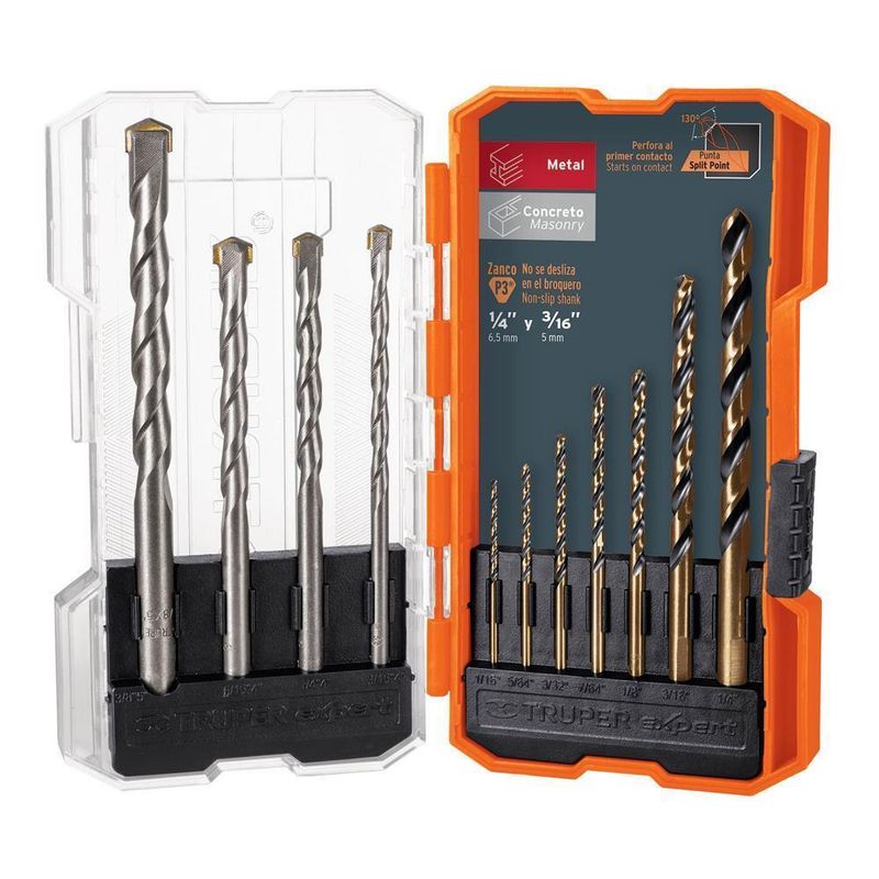 Juego-Brocas-HSS-Metal-Y-Concreto-11-Pzas-Truper-11335
