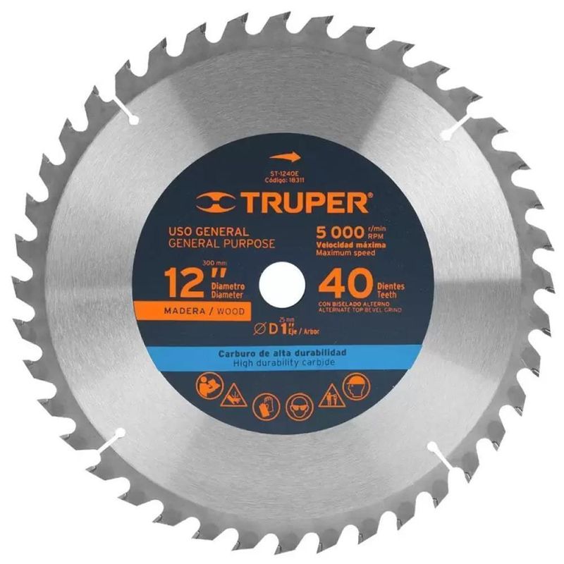 Disco-Sierra-Circular-12--X-1--40-Para-Madera-Truper-18311