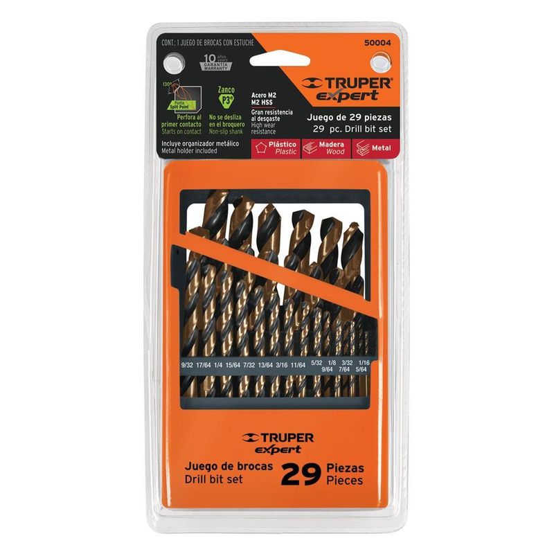 Set-de-29-Brocas-HSS-Split-Point-Truper-50004