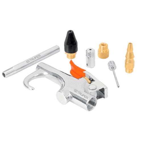 Juego de pistola sopleteadora c/2 boquillas y 4 accesorios 19078 Truper