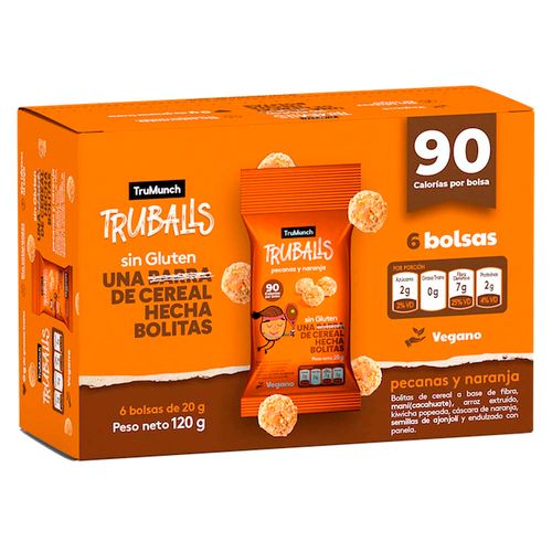 Bolitas de Cereal TRUBALLS Pecanas y Naranja Paquete 6un