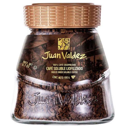 Café Liofilizado JUAN VALDEZ Regular Frasco 190g