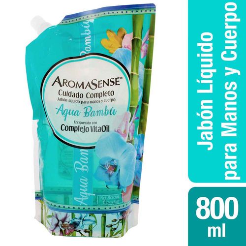 Jabón Líquido AROMASENSE Aqua Bambú Doypack 800ml