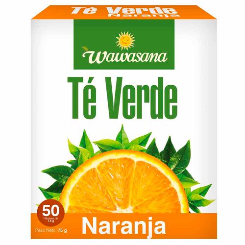 Infusión Té Verde WAWASANA Naranja Caja 50un