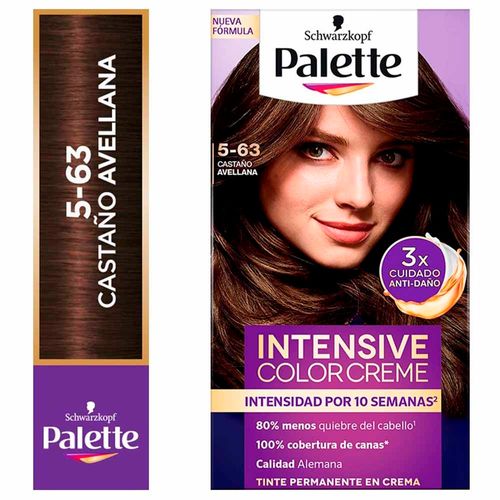 Tinte para Cabello PALETTE Color Creme Castaño Avellana 5-63 Caja 1un