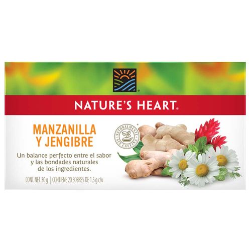 Manzanilla y Jengibre NATURE'S HEART Caja 20un