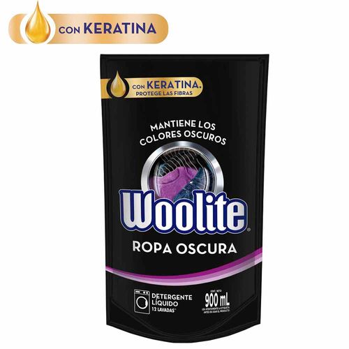 Detergente Líquido WOOLITE Ropa Oscura Triple Protección Doypack 900ml