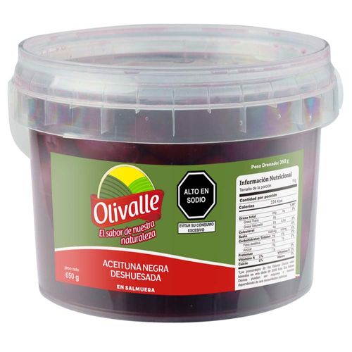 Aceituna Negra Deshuesada OLIVALLE Balde 350g