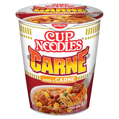 Sopa Instántanea NISSIN- CUP Noodles Sabor a Carne Vaso 68g