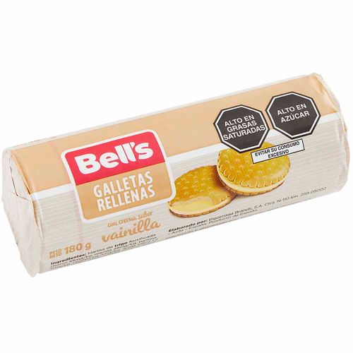 Galletas Rellenas con Crema sabor a Vainilla BELL'S Paquete 180g