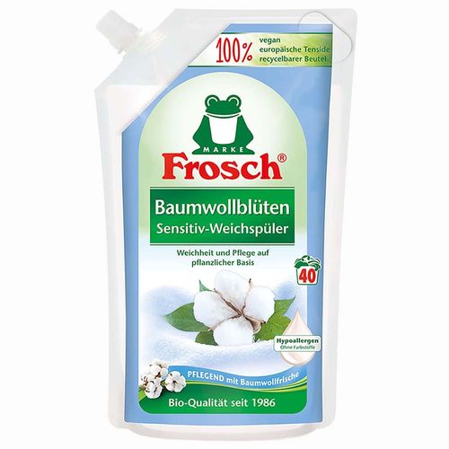 Suavizante Hipoalergénico FROSCH Ecoamigable para Ropa Cottom Blossom Doypack 1L