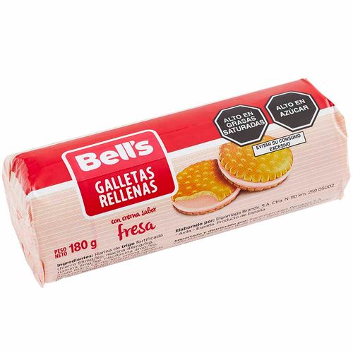 Galletas Rellenas con Crema sabor a Fresa BELL'S Paquete 180g