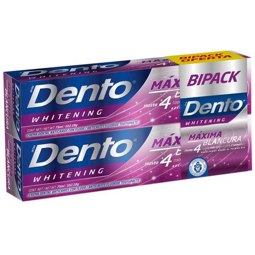 Pasta Dental DENTO Whitening Tubo 75ml Paquete 2un