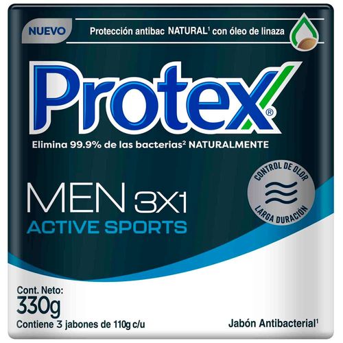 Jabón de Tocador PROTEX Men Sport Barra 110g Paquete 3un