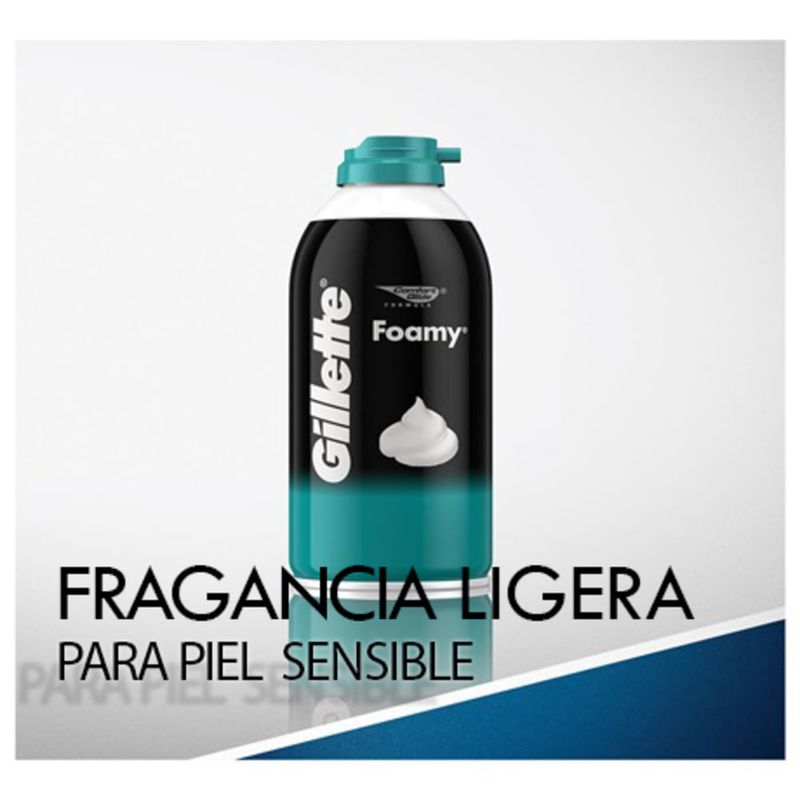 GILLETTE Foamy Sensitive, Espuma para Afeitar Piel Sensible de