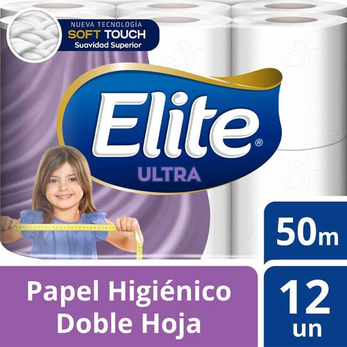 Papel Higiénico ELITE Ultra Doble Hoja Paquete 12un