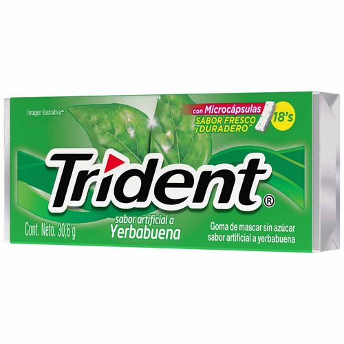 Goma de Mascar TRIDENT Evup Yerbabuena Caja 30.6g