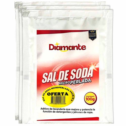 Aditivo de Lavandería DIAMANTE Sal de Soda Microperlada Sobre 100g Paquete 3un