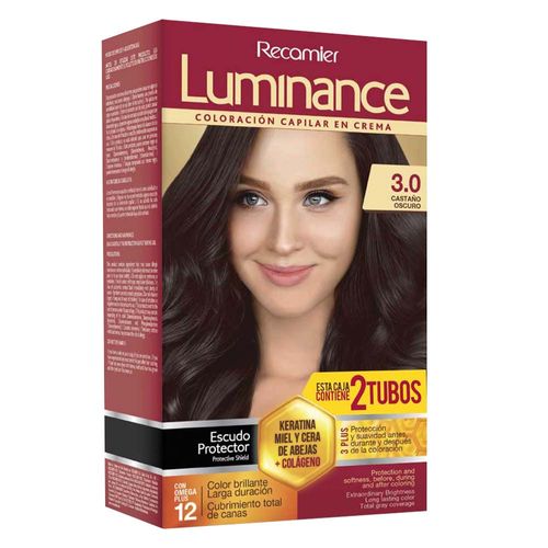 Tinte para Cabello LUMINANCE Internacional 3.0 Castaño Oscuro Paquete 2un